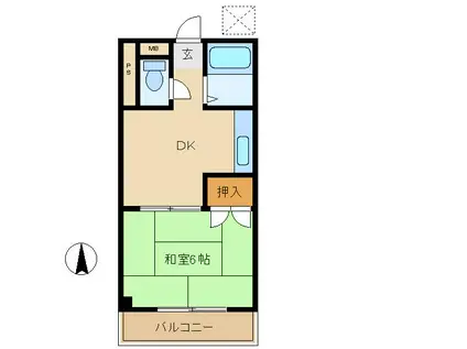 第一ミヨシハイツ(1DK/3階)の間取り写真