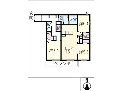 エバンジェリスト(3SLDK/2階)の間取り写真