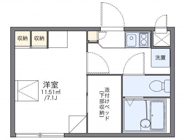 レオパレスサンイッコー(1K/2階)の間取り写真