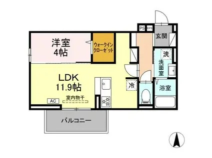 D-ROOMアプロ富士河口湖II(1LDK/2階)の間取り写真