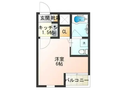 ウッディ天下茶屋(1K/2階)の間取り写真