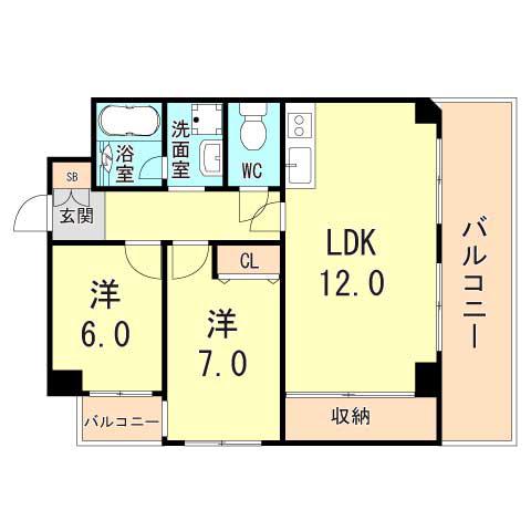 グリーンエクセル甲南(2LDK/1階)の間取り写真