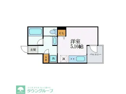 THETERRACE新検見川(ワンルーム/1階)の間取り写真