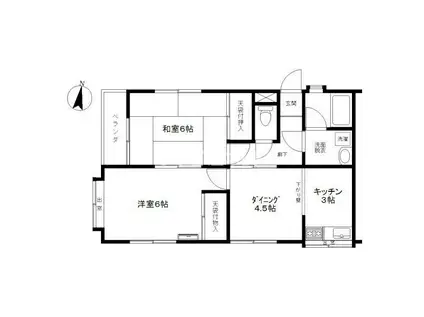 ガーデンハイツ(2DK/2階)の間取り写真