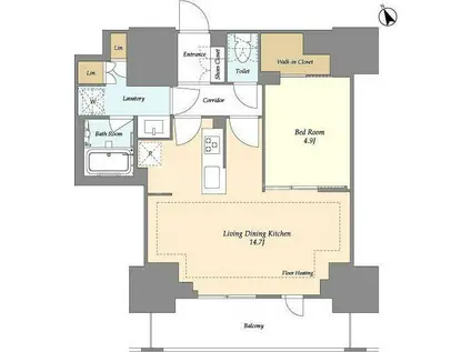 オアーゼ日暮里レジデンス(1LDK/10階)の間取り写真
