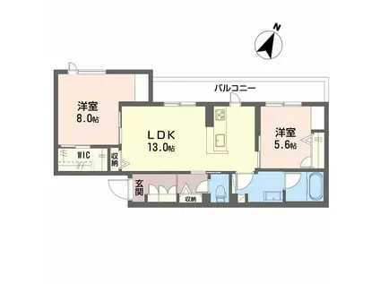 シャーメゾン玉津(2LDK/3階)の間取り写真