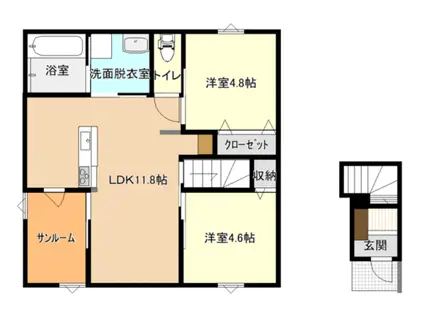 アヴニール向中野II(2SLDK/2階)の間取り写真