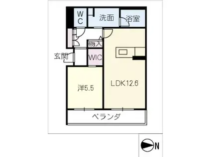 春和景明(1LDK/2階)の間取り写真