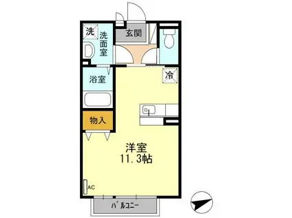 ルーチェ(ワンルーム/2階)の間取り写真