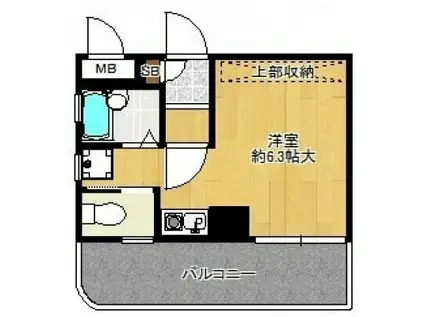 ライオンズマンション東町(ワンルーム/4階)の間取り写真