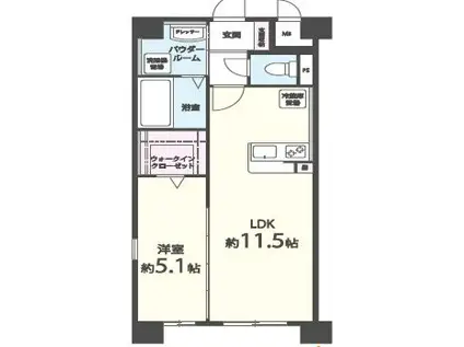 M.Rレジデンス博多(1LDK/4階)の間取り写真