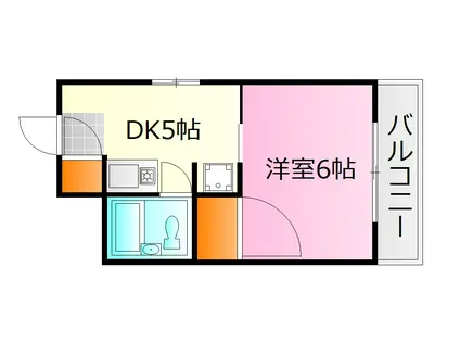 武井ビル(1DK/3階)の間取り写真