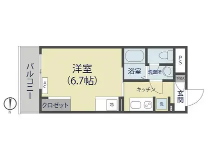 リブリ・ベクヴェーム(1K/1階)の間取り写真