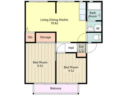 サニーヒルズ(2LDK/2階)の間取り写真