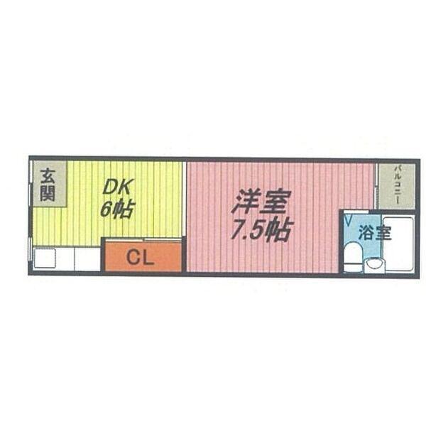 石川コーポ(1DK/2階)の間取り写真