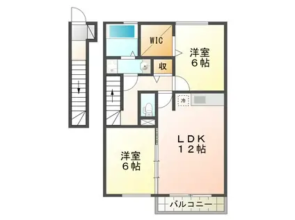 ファミールコート名谷(2LDK/2階)の間取り写真