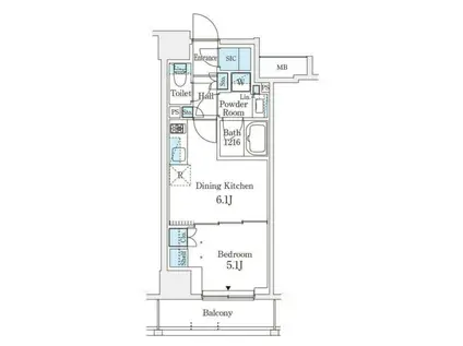 テラス駒込イースト(1DK/10階)の間取り写真