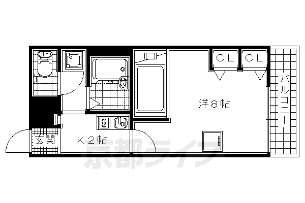レオパレスおおまち(1K/2階)の間取り写真
