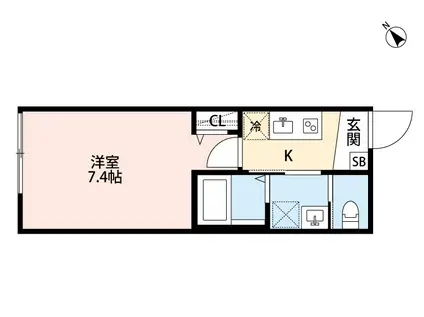 K1 APARTMENTS(1K/1階)の間取り写真