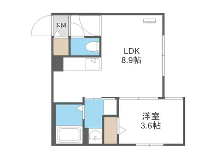 AND-HONDORI(1LDK/3階)の間取り写真