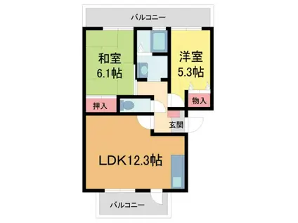 キフエヒミトSA(2LDK/2階)の間取り写真