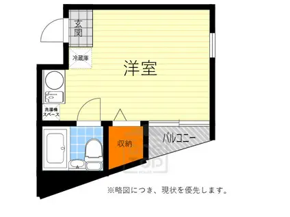 サラダボウル(ワンルーム/3階)の間取り写真