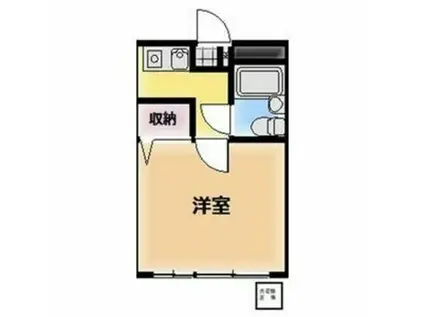 クレッセントK-2(1K/3階)の間取り写真