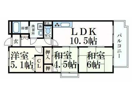 ファミール21(3LDK/2階)の間取り写真