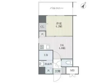 ジェイド博多(1DK/9階)の間取り写真