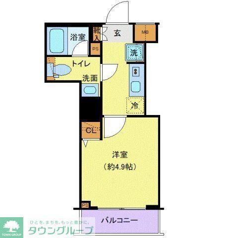 プレール・ドゥーク戸越銀座通(1K/5階)の間取り写真