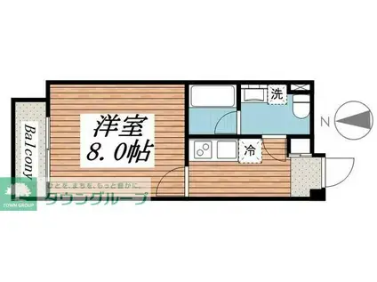 LUCENT COURT 代々木上原(1K/2階)の間取り写真