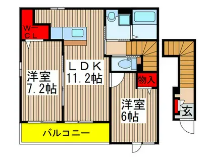 サンリットレジデンスII(2LDK/2階)の間取り写真