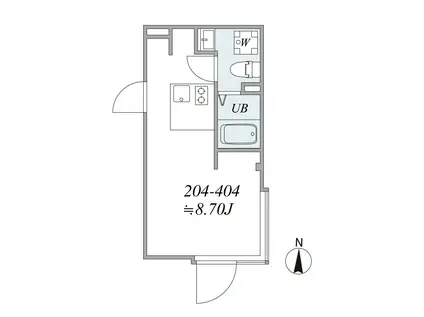 TRIAS185(1DK/3階)の間取り写真