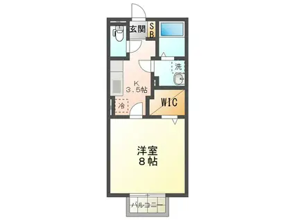 エトワール(1K/2階)の間取り写真