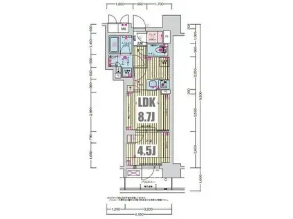 プレサンス名駅南ブリエ(1LDK/5階)の間取り写真