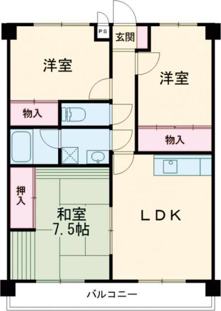 第5水野マンション(3LDK/3階)の間取り写真