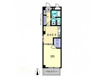 スピリア三条(1DK/1階)の間取り写真