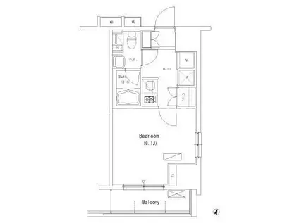 パークアクシス押上(1K/8階)の間取り写真