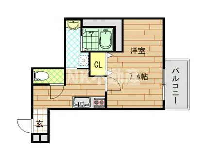 フジパレス新石切(1K/2階)の間取り写真