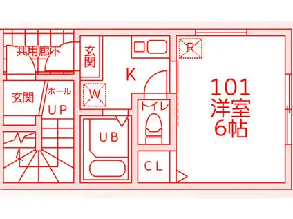 ブルーライン 蒔田駅 徒歩8分 2階建 築1年(1K/1階)の間取り写真