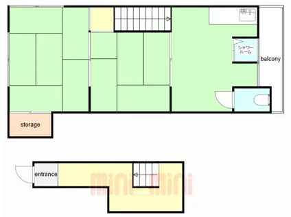 神戸市長田区大日丘アパート5(2K/2階)の間取り写真