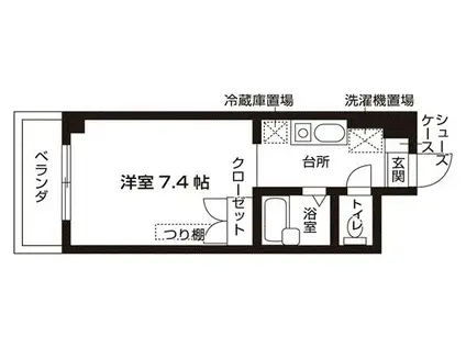 プリマード 御陵(1K/2階)の間取り写真