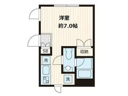 フレア本郷(1K/2階)の間取り写真