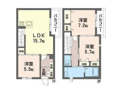 モノリス(3LDK/1階)の間取り写真