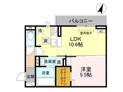 CLASSEUM幸西III(1LDK/3階)の間取り写真