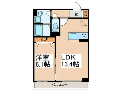 TIARA南町田(1LDK/1階)の間取り写真