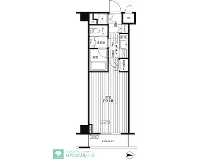 グランハイツ東新宿(1K/4階)の間取り写真