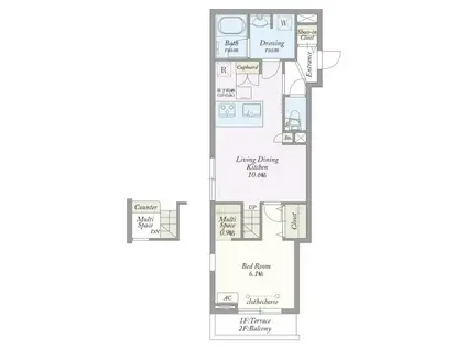 MY STYLE VINTAGE 世田谷弦巻(1LDK/2階)の間取り写真