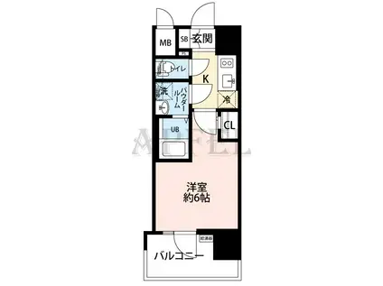 エスリード大阪NAGAHORI GATE(1K/7階)の間取り写真