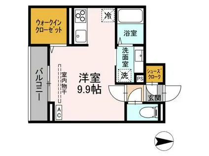 J-ROOM妃 VII番館 屋代駅前(ワンルーム/2階)の間取り写真